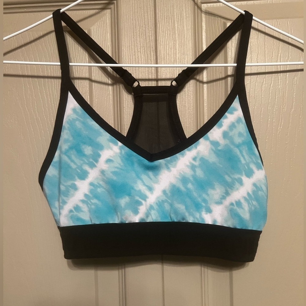 PINK Victoria's Secret Blue and White Sports Bra